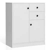 Giantex Storage Cabinet, Modern Cabinet with Adjustable Shelves, White