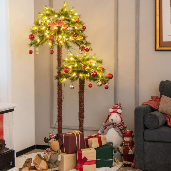 Pre-Lit Artificial Palm Tree with 100 LED Lights for Christmas