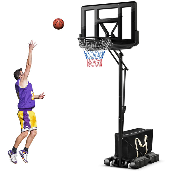 Basketball Hoop Stand 8-10FT/2.45-3.05m（Floor to Ring）Height Adjustable Basketball Hoop System w/ 44" Backboard