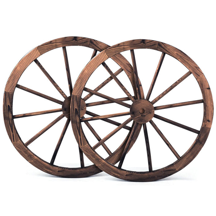 Giantex Set of 2 Decorative Wooden Wheels