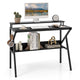 Computer Desk Versatile Writing Desk w/ Monitor Stand Hanging Hook Storage Shelf
