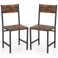 Dining Chairs Set of 2/4, Rustic Wood & Metal Frame