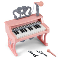 Mini Keyboard Piano for Kids, 25 Keys Electric Piano w/Music Stand & Microphone