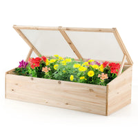 100 x 50 cm Wooden Garden Portable Greenhouse, Cold Frame Raised Planter Box w/Transparent PVC Top Cover