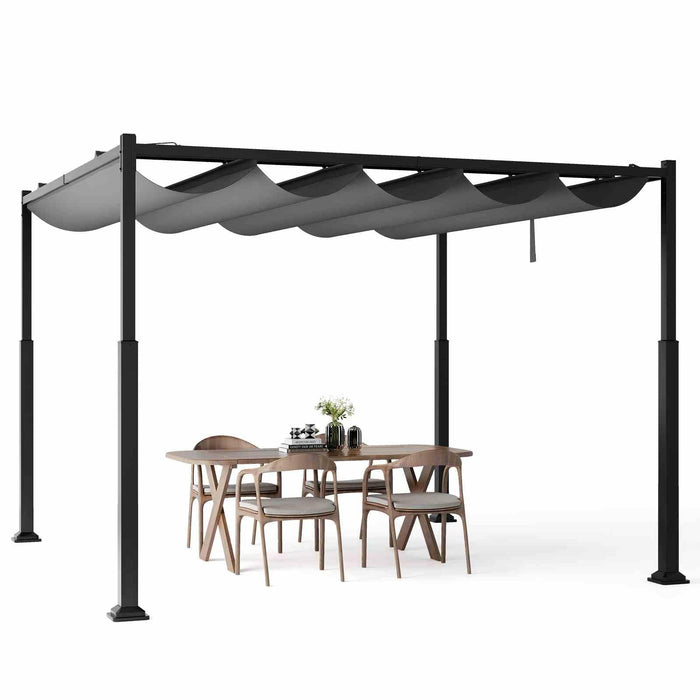 3M x 3M Outdoor Pergola with Retractable Canopy
