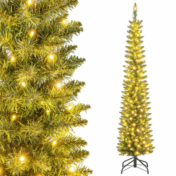 Artificial Christmas Tree with Branch Tips and Warm LED Lights