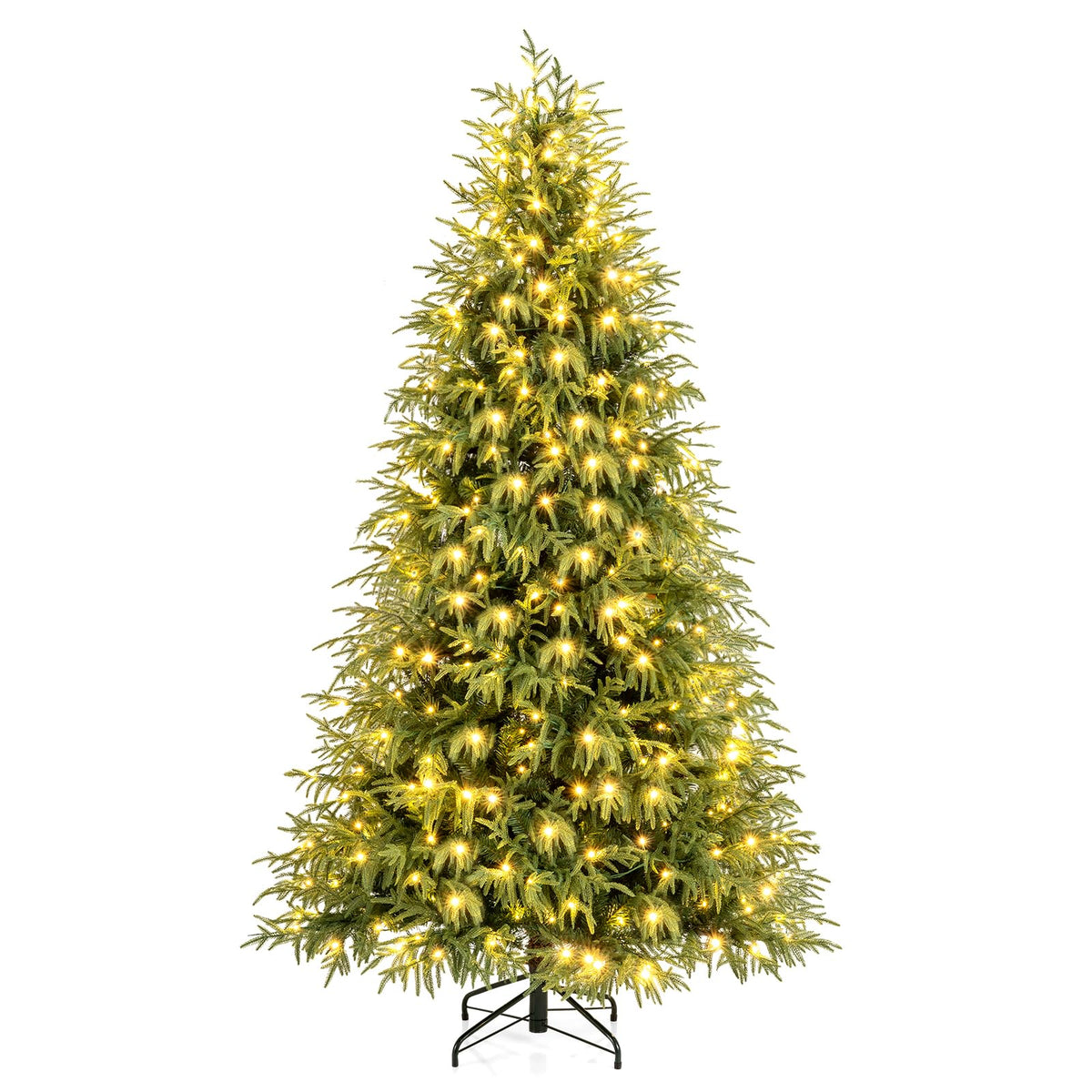 Pre-Lit Artificial Christmas Tree with 1083 Soft TPE and PVC Mixed Branch Tips