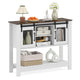 102cm Small Farmhouse Console Table with Adjustable Shelf and 2 Storage Cabinets for Entrance