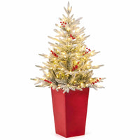 122 CM Pre-lit Artificial Entrance Christmas Tree Potted with 313 Branch Tips