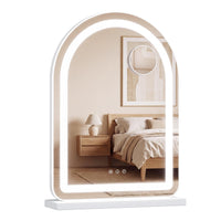 Giantex Arched Vanity Mirror with LED Lights & Removable Magnify Mirror