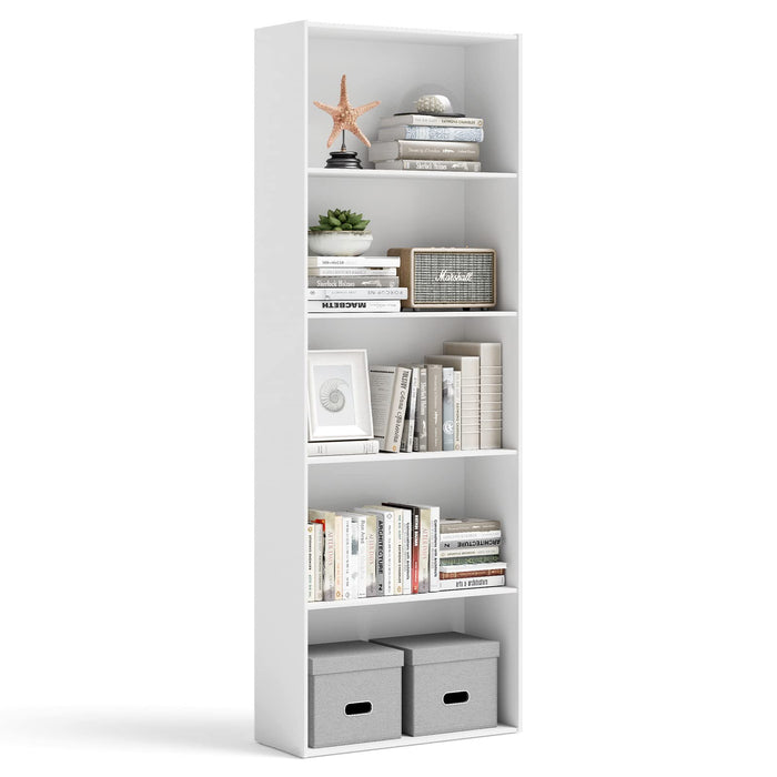 Bookshelf, Standing Shelf w/ 5 Open Levels, High Shelf for Living Room, Study, Office Shelf for Books