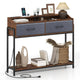 Giantex Console Table with Charging Station, 110 cm Narrow Entryway Table