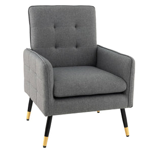 Giantex Linen Fabric Accent Chair, Modern Single Sofa Chair