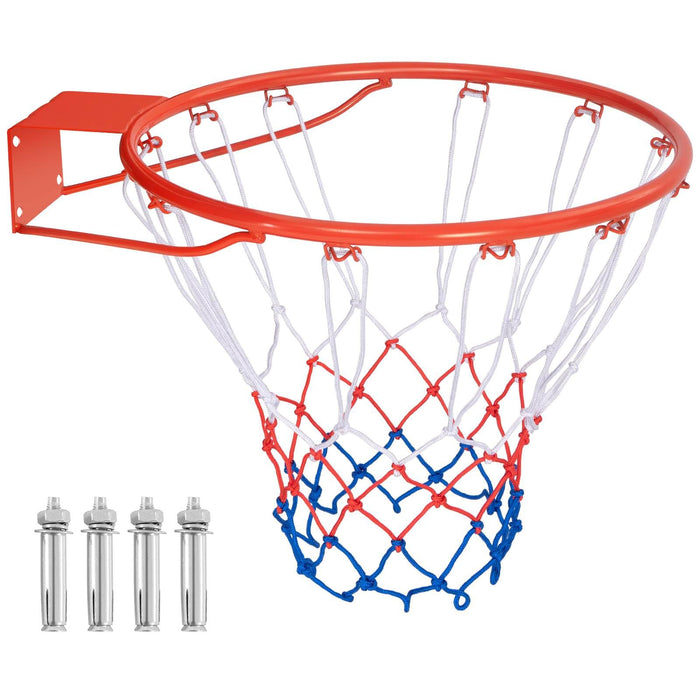 Basketball Rim Wall Door All-Weather Hanging Mounted Basketball Hoop w/ Net