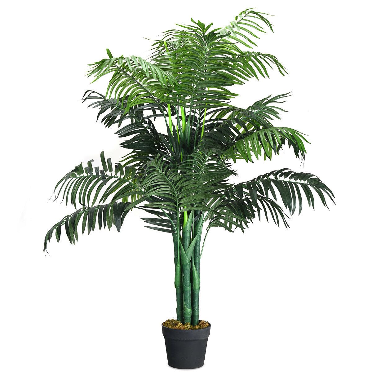 Giantex 110 cm Artificial Plant Fake Areca Palm Plant with Nursery Plastic Pot