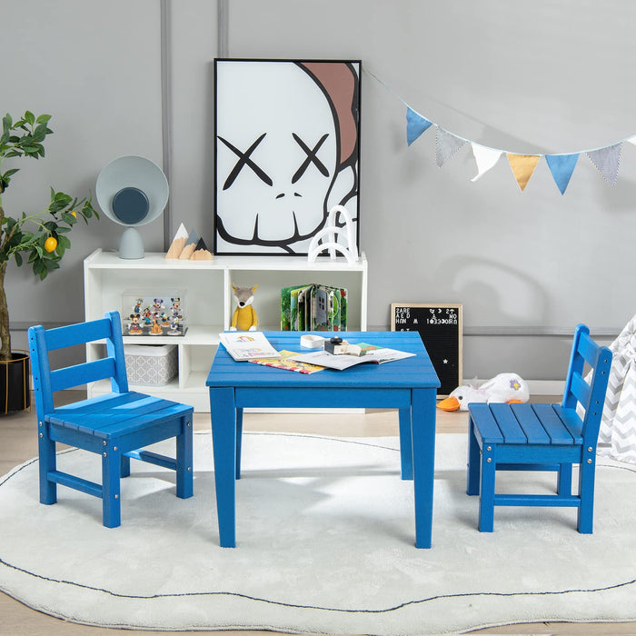3-Piece All-Weather Kids Table & Chairs Set for Home & Backyard