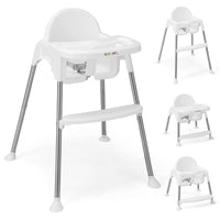 Baby High Chair, 4-in-1 Convertible Baby Highchair w/Removable 2-Psosition Double Tray