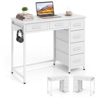 Giantex Computer Desk with Reversible Drawers