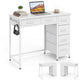 Giantex Computer Desk with Reversible Drawers