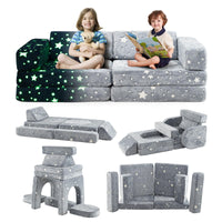 10 Pieces Modular Toddler Sectional Sofa Glow in the Dark