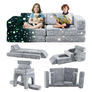 10 Pieces Modular Toddler Sectional Sofa Glow in the Dark