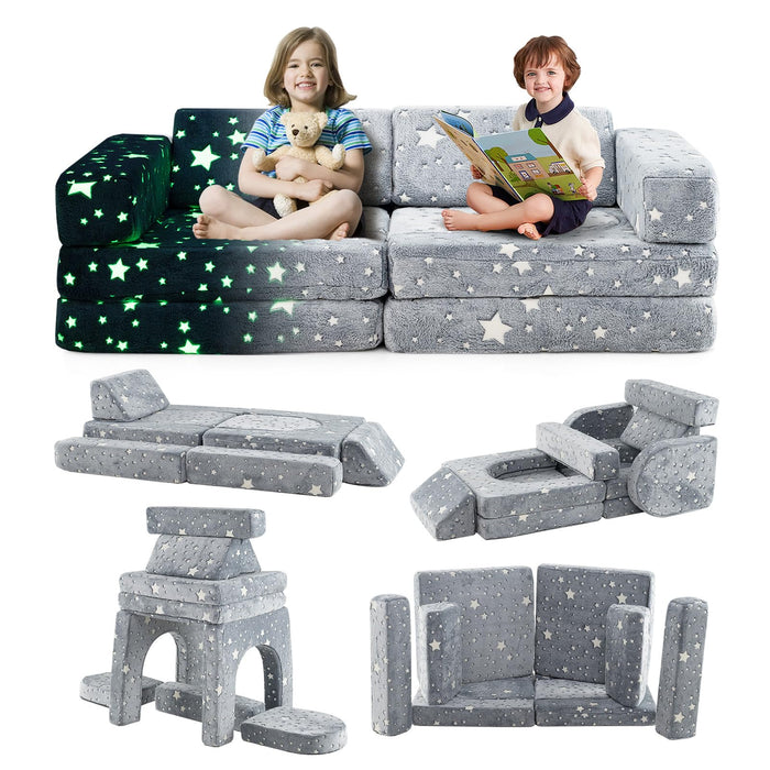 10 Pieces Modular Toddler Sectional Sofa Glow in the Dark