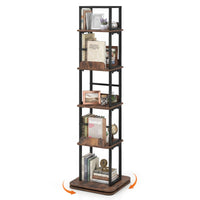 5-Tier Rotating Bookshelf Tower with 360° Spinning Design