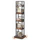 5-Tier Rotating Bookshelf Tower with 360° Spinning Design
