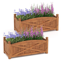Wooden Raised Garden Bed 90 x 40 x 37 cm Rectangle Planter