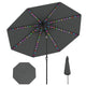 3 m Solar Patio Umbrella w/ 96 LED Lights, 9 Modes