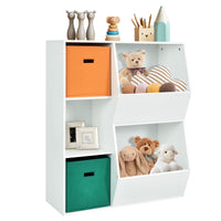 5 Cubbies Kids Toy Storage Organiser with Bookcase