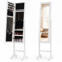 Giantex Freestanding Jewelry Armoire Cabinet, Tall Jewelry Organizer with Velvet Lining