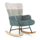Nursery Rocking Chair with Boucle Fabric Ergonomic Armrests and High Back