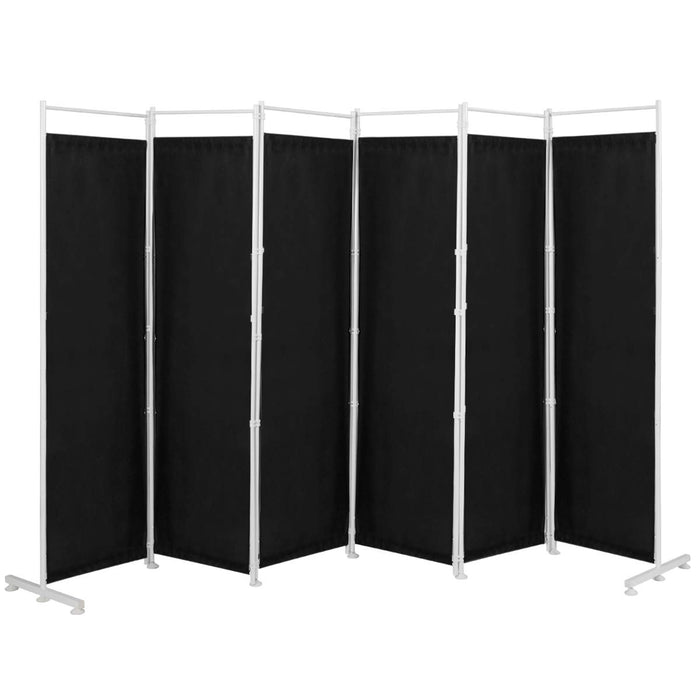 6 Panel Room Divider, 300x180CM Folding Privacy Screen with Steel Frame & Fabric Surface