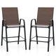 Outdoor Bar Stools Set of 2, 74 cm Fabric Bar Height Stools with Armrests