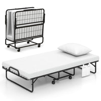 Single Size Folding Bed with Memory Foam Mattress & Pillow