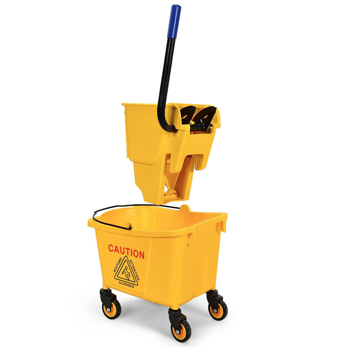 Commercial Mop Bucket, Cleaning Trolley w/Side Press Wringer