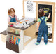 Kids Art Table & Bench Set with Double-Sided Adjustable Easel