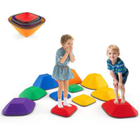 11 Pieces Stepping Stone with Full Non-Slip Rim for Kids