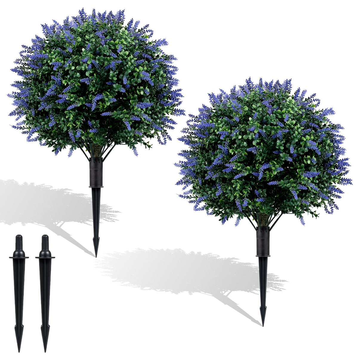 Giantex 2 Pack Artificial Lavender Boxwood Topiary Ball Trees