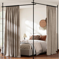 Room Divider Curtain Rod with Adjustable Floor for Apartment and Bedroom