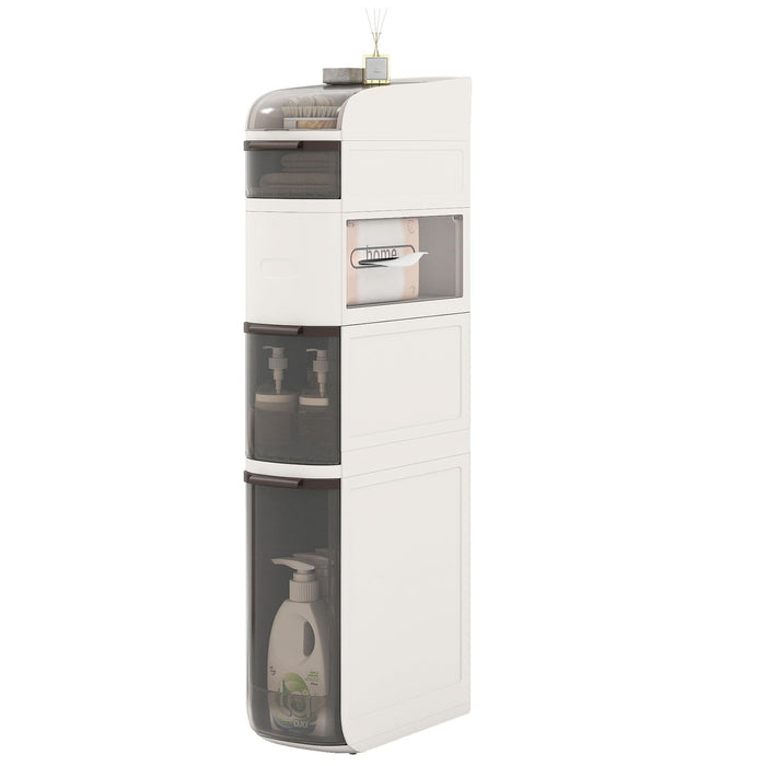 4/5/6-Tier Narrow Bathroom Storage Cabinet Slim Rolling Toilet Paper Organizer with Drawers