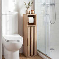 Slim Bathroom Cabinet with Door and Adjustable Shelf for Small Spaces