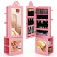 3-in-1 Freestanding Kids Jewelry Cabinet Armoire with Full Length Mirror