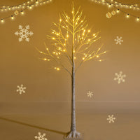 1.2/1.5/1.8 M Artificial Twig Birch Tree with 48/72/96 Warm White LED Lights for Christmas