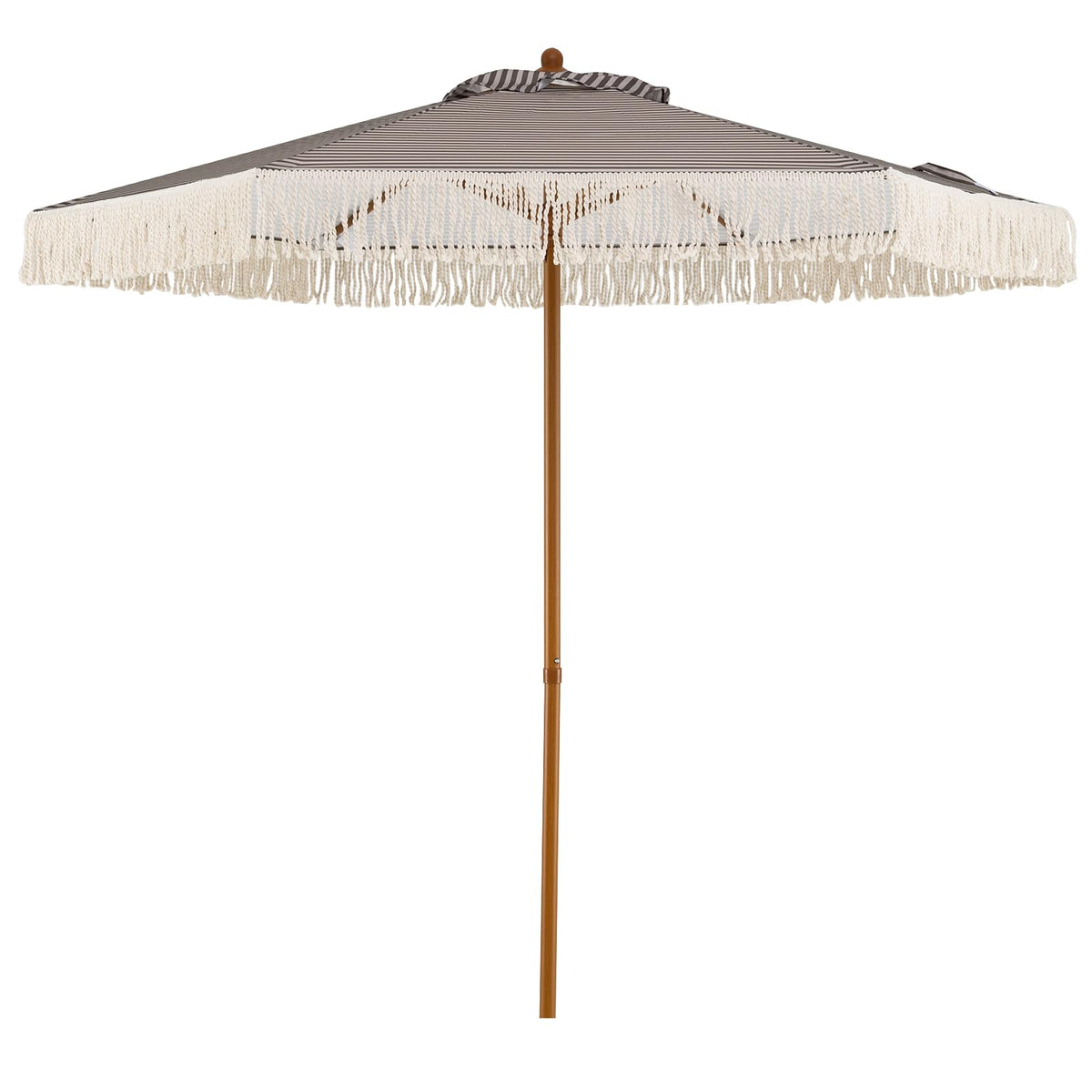 2.1m Patio Umbrella with Fringe Sun-Protective Polyester Canopy