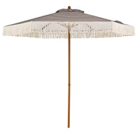 2.1m Patio Umbrella with Fringe Sun-Protective Polyester Canopy