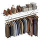 122 x 30 cm Wall‑Mounted Closet Shelf with Hanging Rod