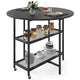 Mobile Folding Dining Table Seats 2-4 People, Round Drop Leaf Kitchen Table