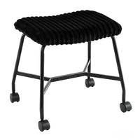 Upholstered Footrest Stool Set of 2 with 4 Swivel Casters and Thick Cushion for Living Room